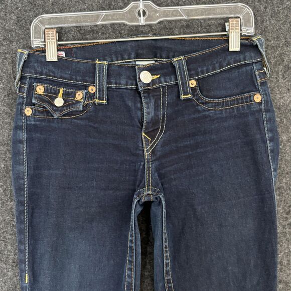 True Religion Misty Jeans Women's 30 Dark Wash Skinny Stretch Flap Pockets - Picture 2 of 12